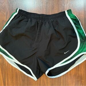 Nike Black and Green Athletic Shorts
